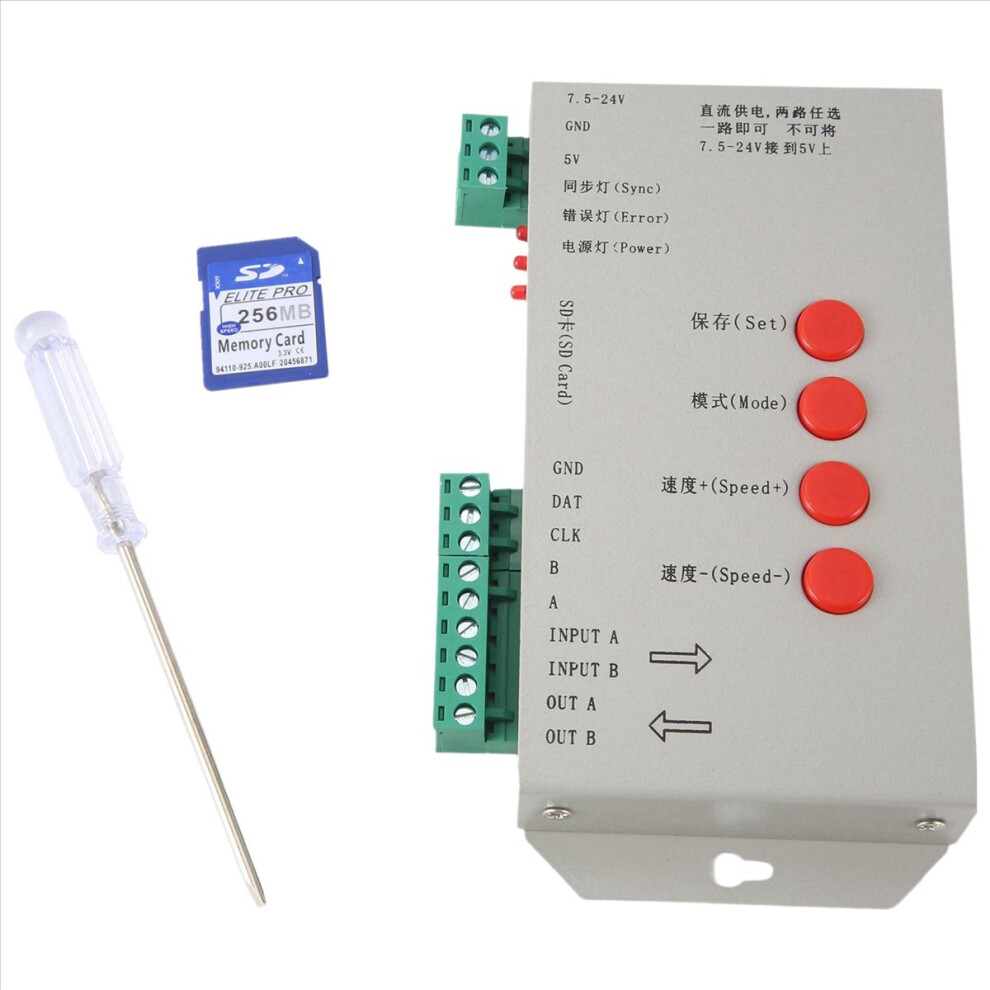 Rgb Led Controller T1000s Sd Card 2048Pixels For Ws2801 Ws2811 Ws2812b Sk6812 Lpd6803 Strip Light 4853571747531