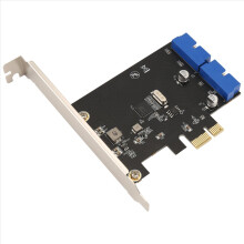PCI Express USB 3.0 19 Pin Expansion Card PCIE 1X to 2 Ports 3 Adapter Internal USB3 20Pin Hub Header