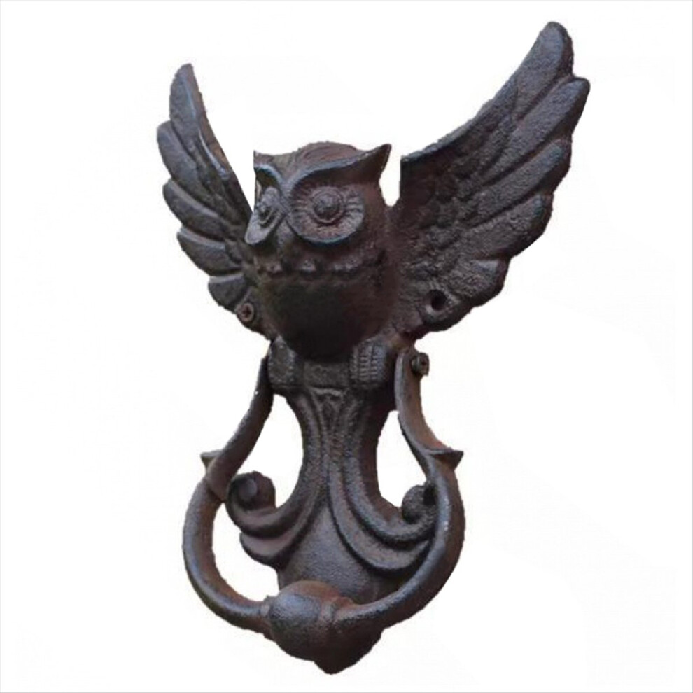 Mystical Owl Cast Door Knocker,Antique Handle Courtyard Brecantia