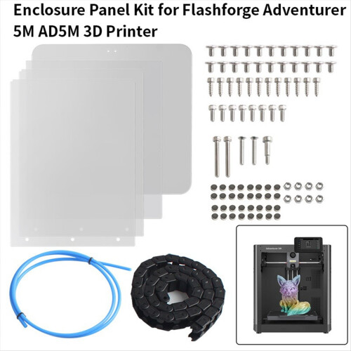 Enclosure Panel Kit for Adventurer 5M AD5M 3D Printer DIY Polycarbonate PC Sheet 3mm Accessories 2