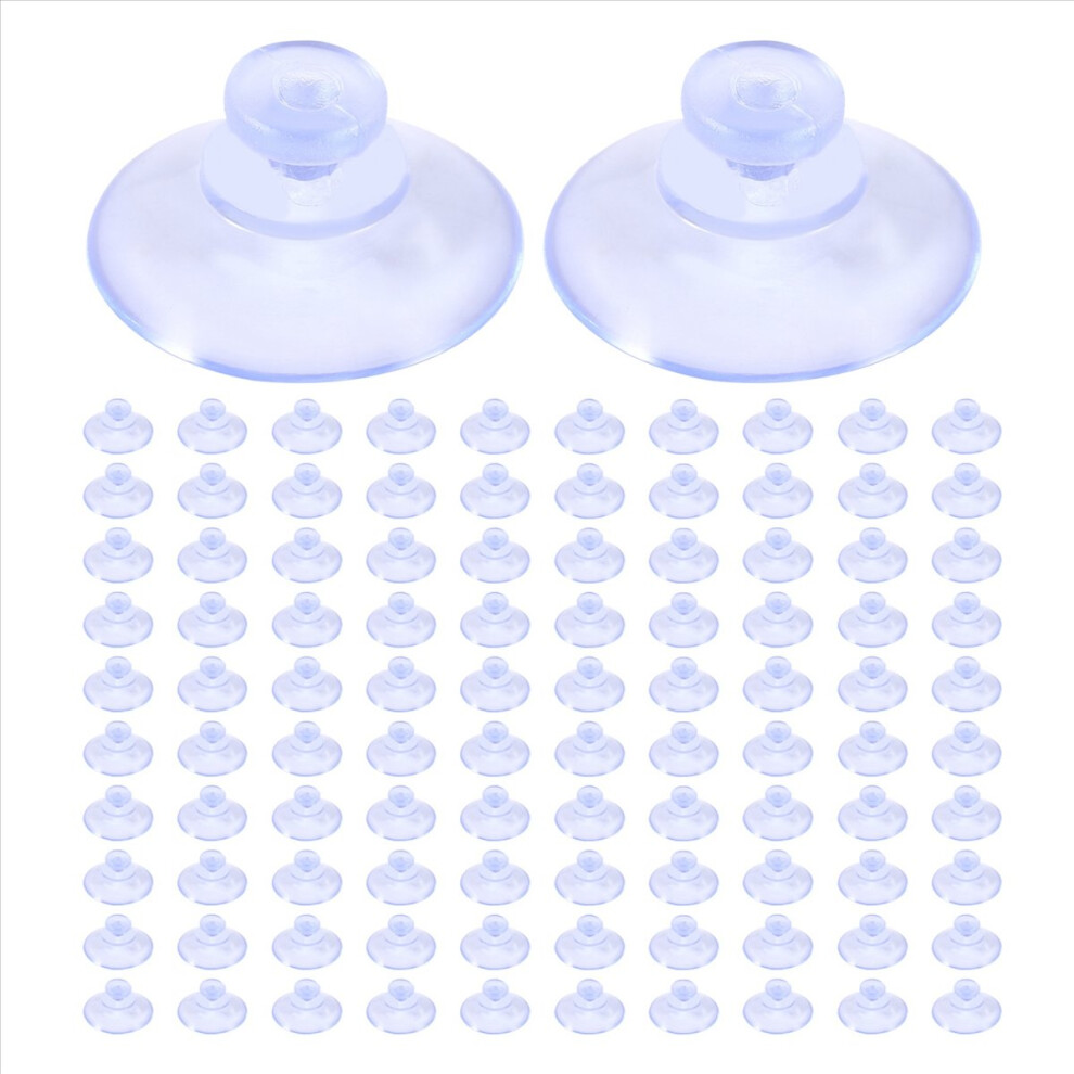 Brecantia 100Pcs Transparent Suction Cups, Plastic Pads Without Hooks For Outdoor, Kitchen,Bathroom,Window 20Mm