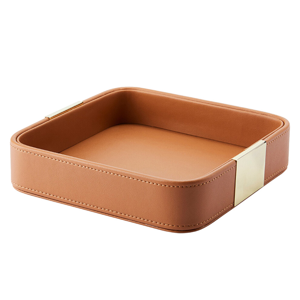 Brecantia Leather Desktop Storage Tray Square Key European Jewelry Drawer