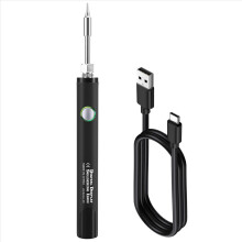 510 Thread Mini Soldering Iron Kit 3-Gear Adjustable Voltage with Tip 650mAh USB Rechargeable Black