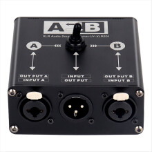Passive 2 in 1 Out or XLR Balanced Audio Source Switcher Box Manual for Microphone Sound Card Mixer