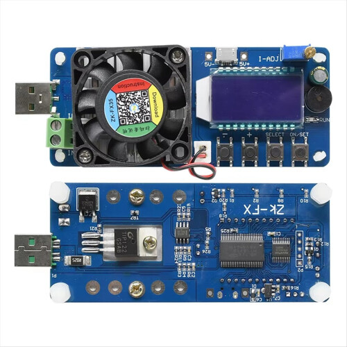 Battery Capacity Tester FX35 5A 35W Electronic Load USB Power Adjustable Resistor LCD Display 2