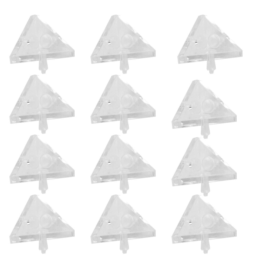12Pcs Acrylic Corner Brackets With Semitransparent Screws Clear 3-Hole Right Angle Joint Brace 4853571762350