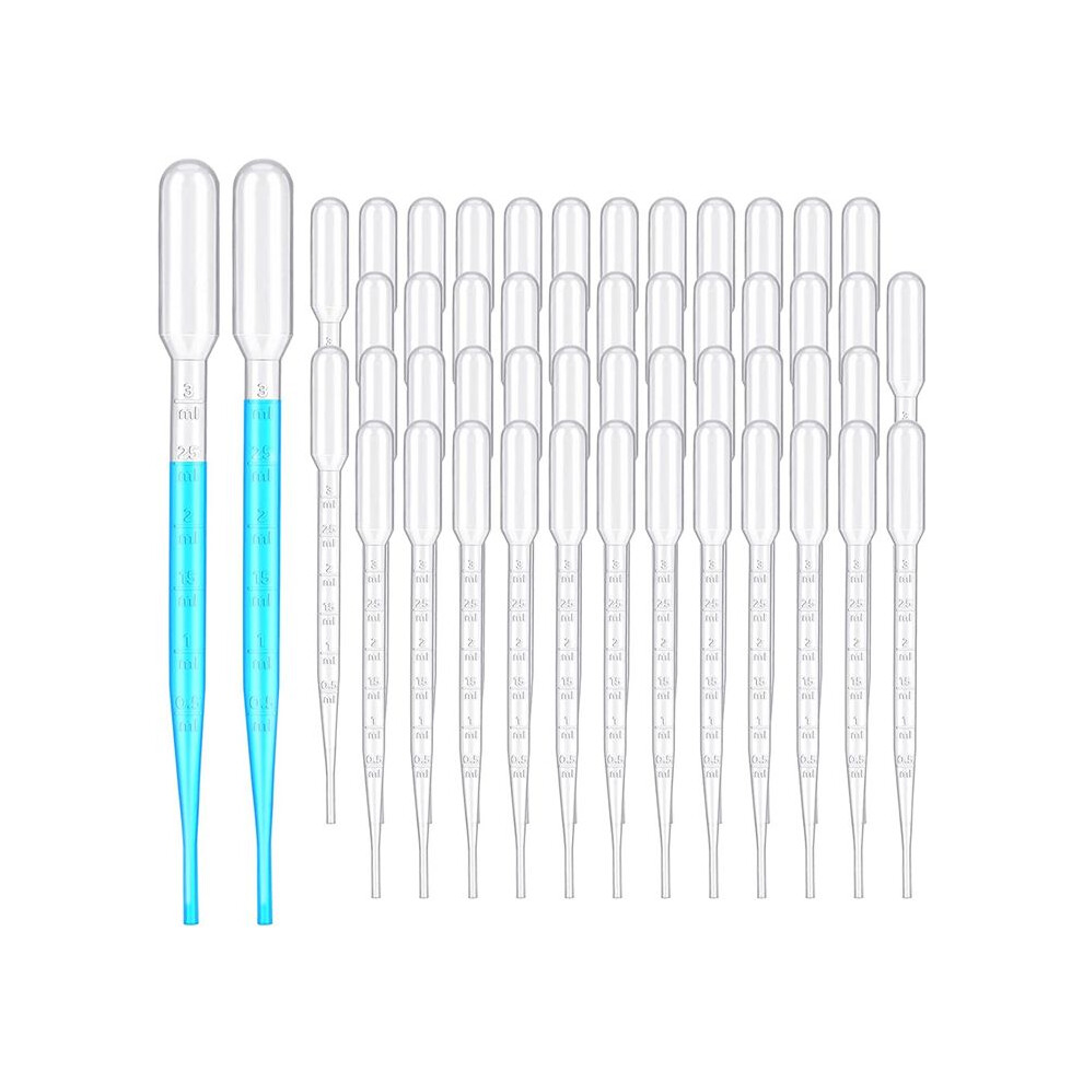Brecantia 1000 Pcs 3Ml Plastic Transfer Pipettes Disposable Graduated For Scientific Experiment