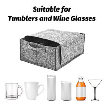 Soporte para Vasos de Fieltro, Portavasos para Acampar, Soporte para Copas de Vino, Accesorio para Acampar, Almacenamiento de Vajilla para Campista