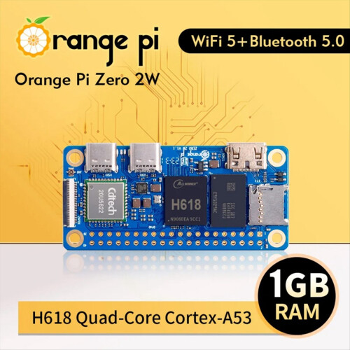 Zero 2W Development Board 1GB RAM DDR4 Mini PC Allwinner H618 WiFi Bluetooth 5.0 Single Computer 2