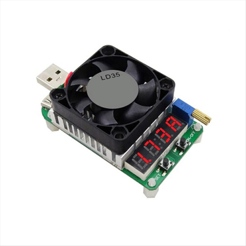 USB Electronic Load Tester Multifunctional Digital Voltage Current Meter Battery with Fan LD35