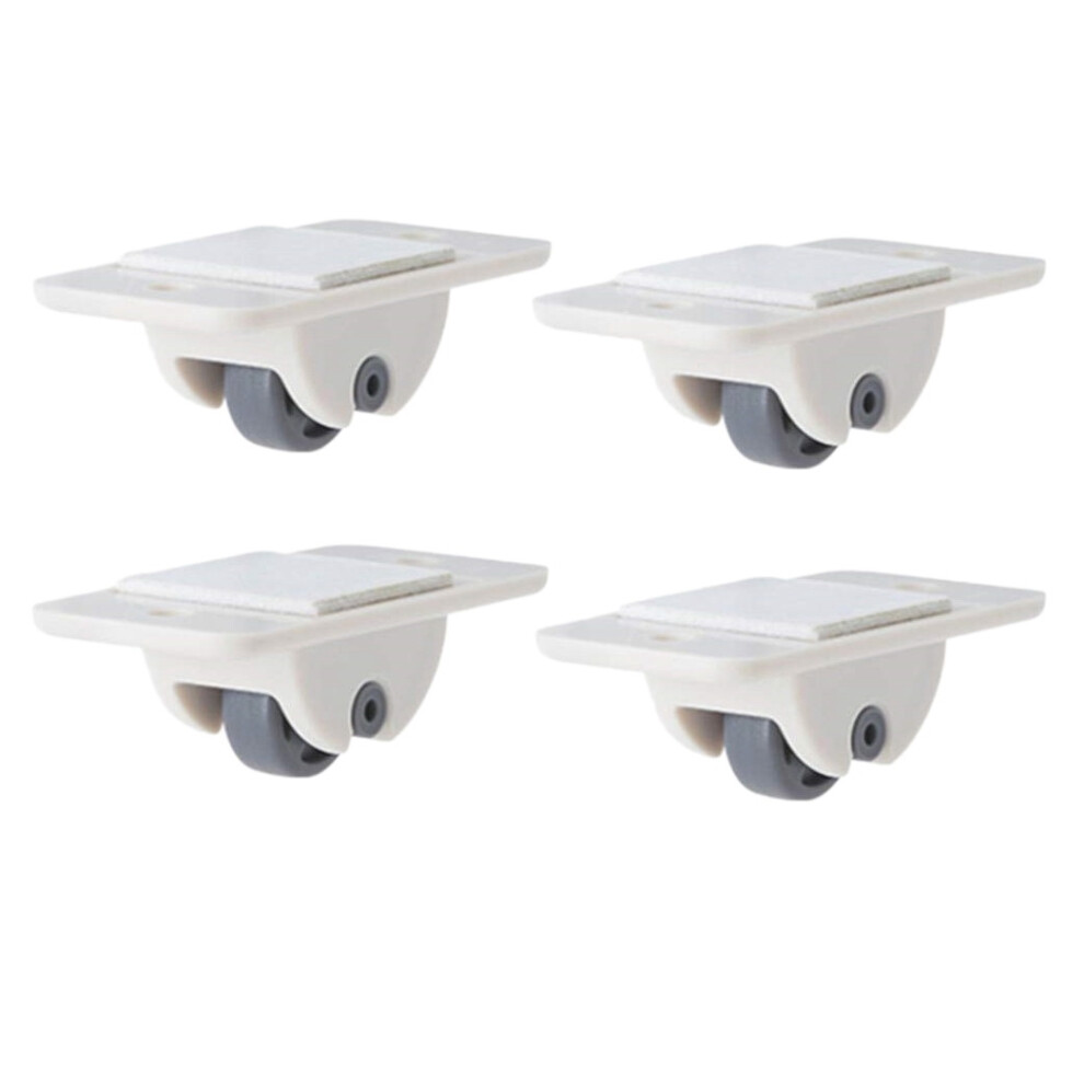 4 Pcs Self Adhesive Casters Wheels For Storage Box Trash Can Single Direction Non-Swivel No Drilling 4853571769021