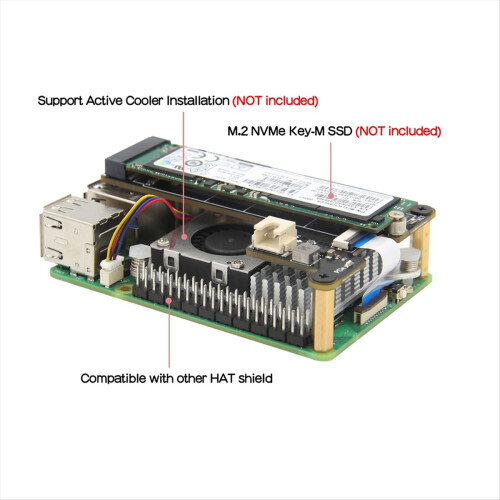 X1001 M.2 NVMe SSD Shield PCIe Peripheral Board Compatible with for 5 2