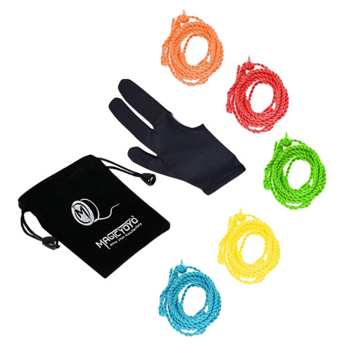 Professional 5 Pcs Yoyo Strings (Color Random), Glove, Bag 1