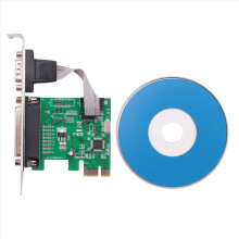 RS232 -232 Serial Port COM & DB25 Printer Parallel LPT to PCI-E PCI Express Card Adapter Converter WCH382L Chip