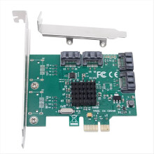 PCIE Expansion Card Adapter PCI Express X1 to 4 Port SATA3.0 Controller 88SE9215 Chip E PCI-E 3 Multiplier
