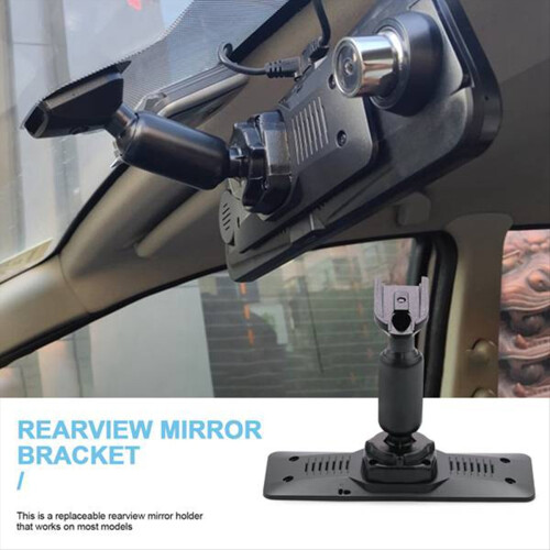Car Rearview Mirror Mounting Bracket with Aluminum ABS Interior Back Plate Panel for DVR Accessory 2