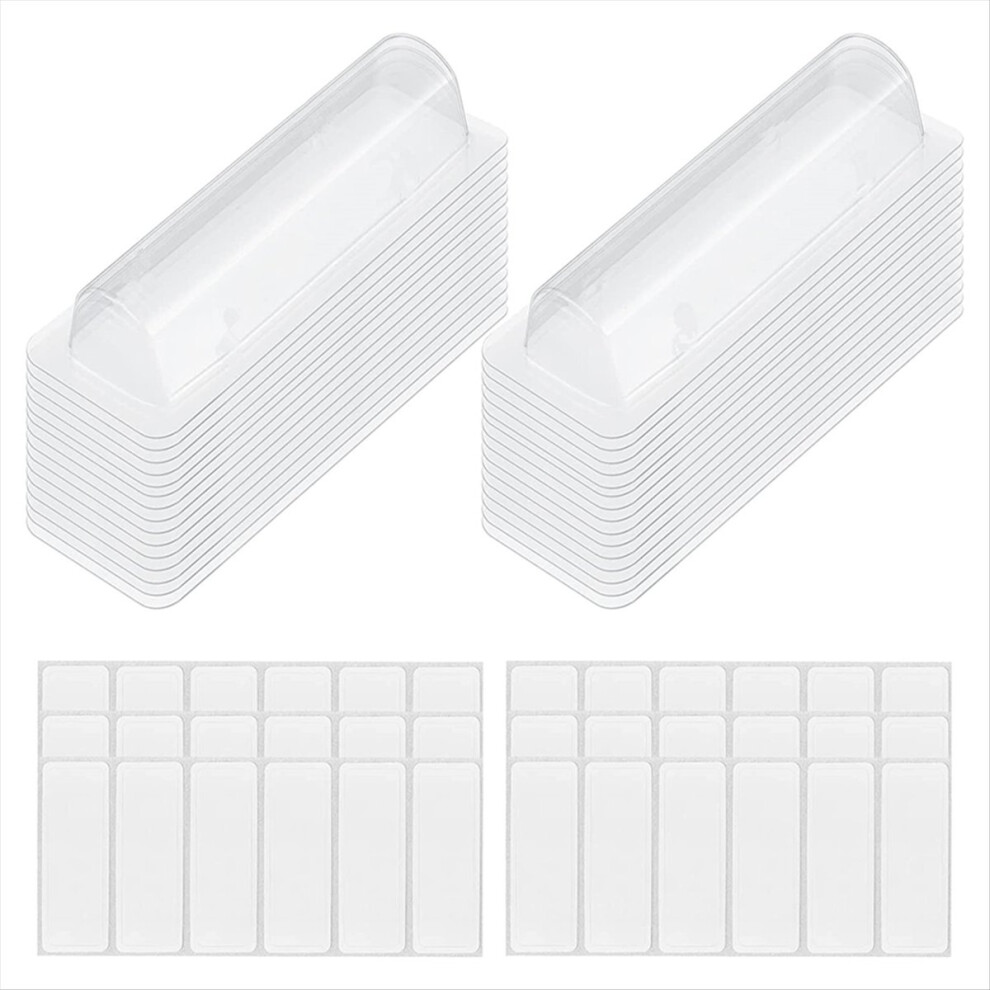 Brecantia 60Pcs Lip Balm Pouches Clear Plastic Lipstick Money Holder Domes With Double Side Tape For Diy Crafts