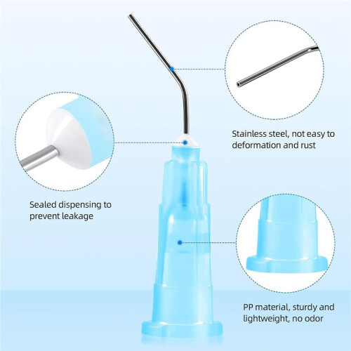 100Pcs Bent Dispensing Tips 25G, Blunt Tip Needle, Dental Pre Etch 2