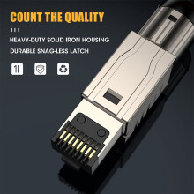 1Pcs RJ45 Cat6A Ethernet Cable Connectors Metal Tool Free Easy Termination Plug 2000MHz 40G LAN 22AWG - 24AWG