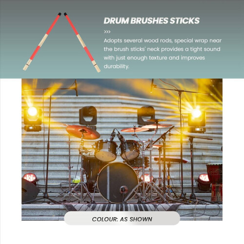 1 Pair Drum Brushes Retractable Wire Drums Sticks Brush + Rods Stick Set 2