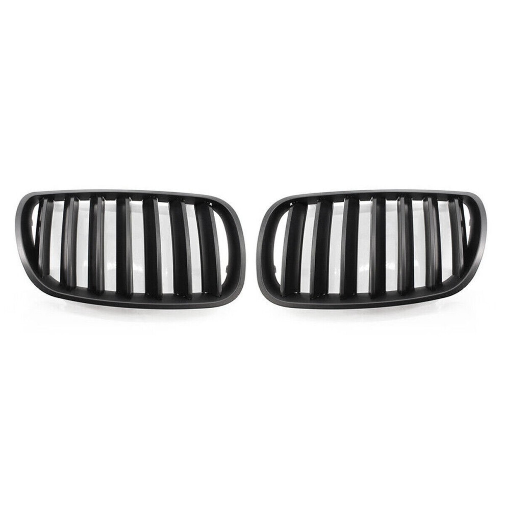 1 Pair Matte Front Grille Bumper Kidney For E83 X3 Facelift 2007-2010 Black 4853964332719