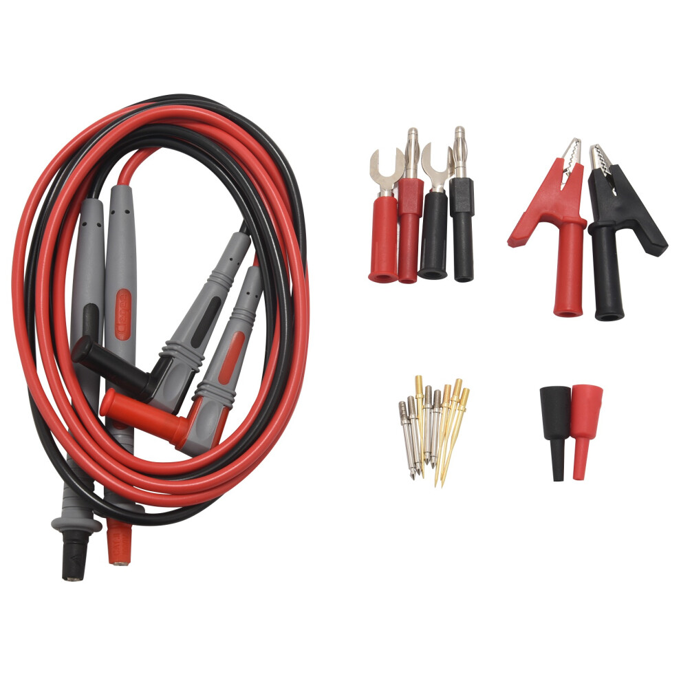 P1503b Multimeter Test Leads Kit, Digital With Alligator Clips Replaceable Probes Tips Set 4853571780200