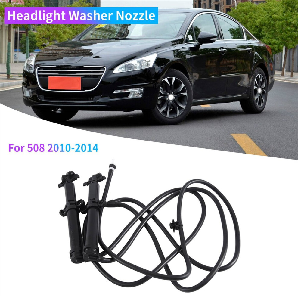 1Pair Car Front Bumper Head Washer Nozzle Water Jet For 508 2010-2014 6438Ev Light 4853964340066