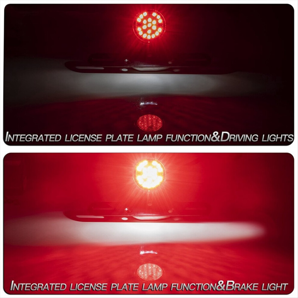 Motorcycle Retro Led Tail Brake Stop Lamp License Plate With Bracket For Sportsters A Light/Black 4853964344231