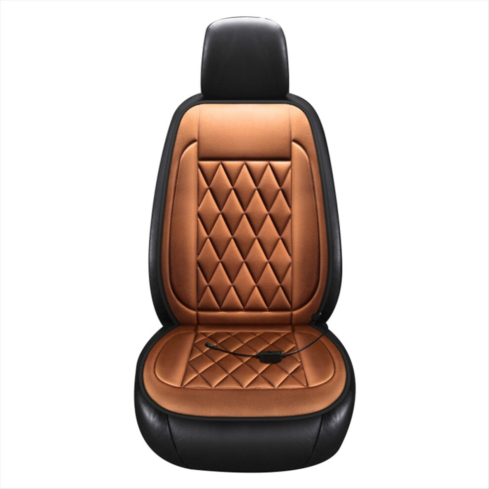 12V Car Seat Heater Fast Heating Cover Pad Universal Electric Heated Pad,Single, Brown 4853964350508