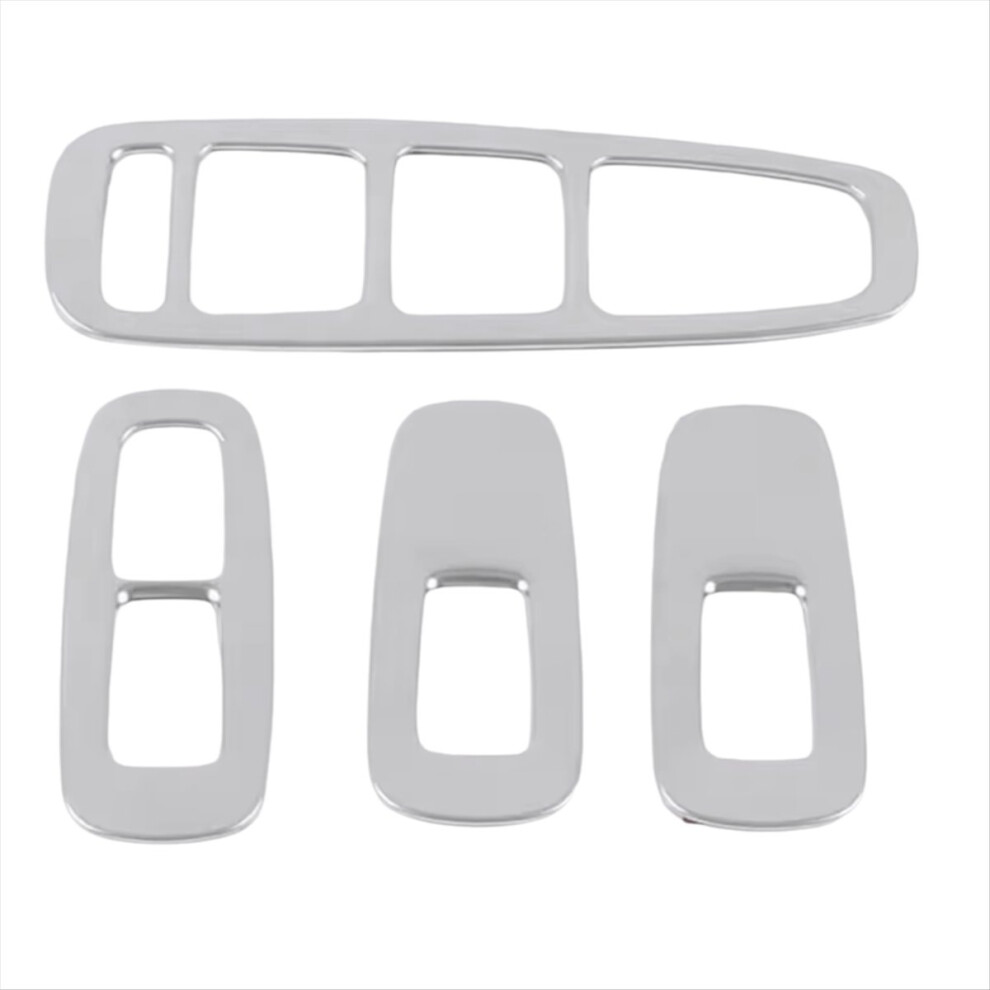 Brecantia Car Window Lift Button Panel Cover Armrest Stainless Steel Trim Sticker For 2020-2023 Lhd