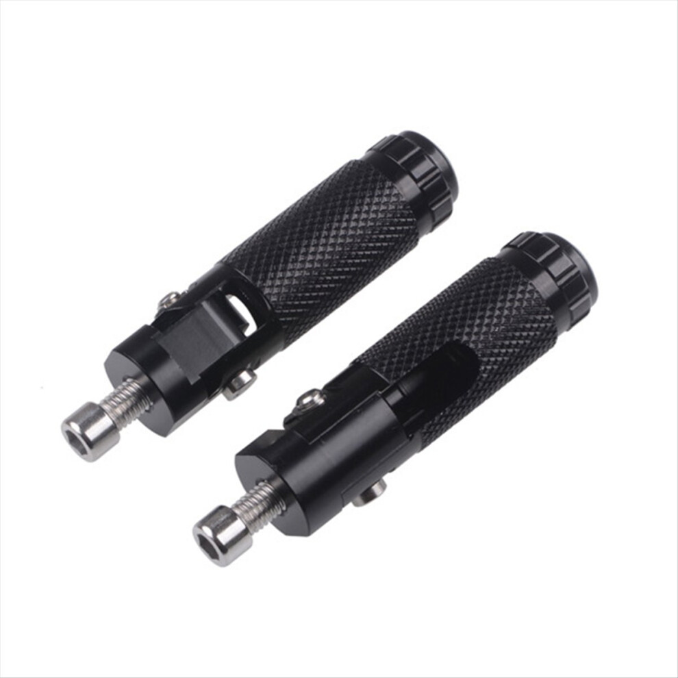 2Pcs M8 Universal Motorcycle Motor Bike Folding Footrests Footpegs Foot Rests Pegs Rear Pedals Set Part Black 4854195105325