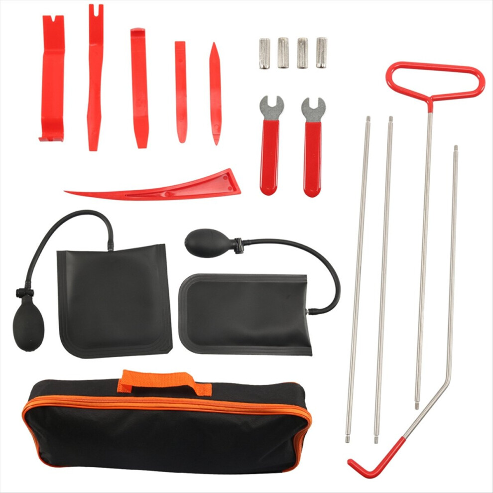 19Pcs Car Tool Window Door Key Anti Lost Kit Inflatable Air Pump Wedge Non Marring With Long Reach Grabber 4854195112156