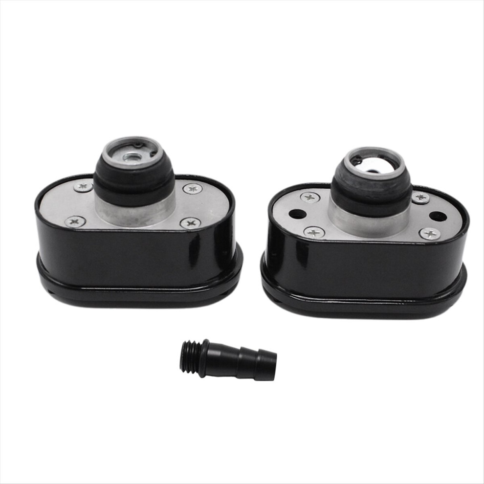 Finned Oval Aluminum Valve Cover Breather & Pcv Combo Kit For 350 Black 4854195119940
