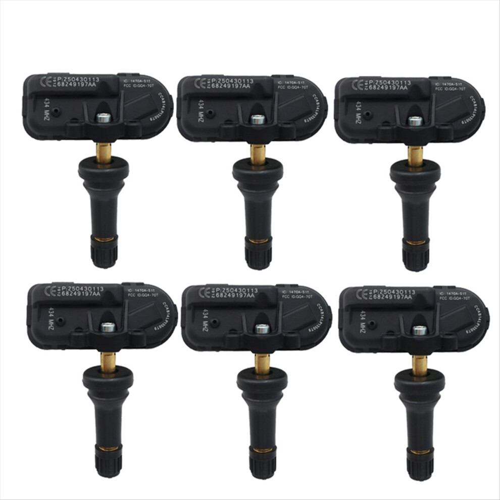 6Pcs Car Tpms Pressure Sensor 433Mhz 68249197Aa For Ram 1500 2500 3500 4500 5500 2014-2018 68239720Aa 68239720Ab 4854195124227