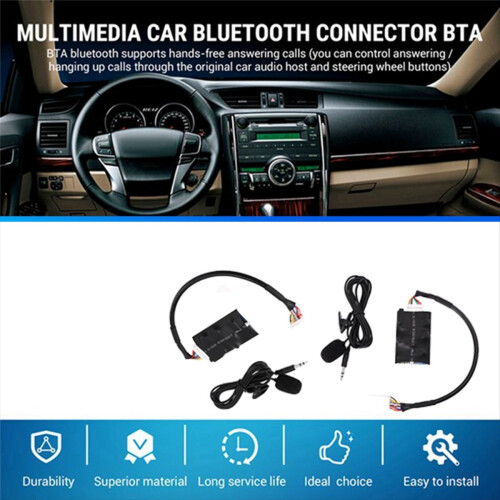 2Set Radio Audio Adapter Bluetooth AUX Cable for Microphone Handsfree Music Interface Disc Box 2