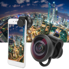 7,5 mm Externer Fisheye-Objektiv für Handys/iOS-Tablets, 238 Blickwinkel, Schwarz