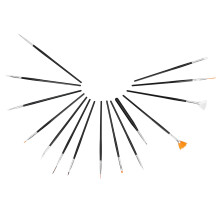 Set di pennelli per nail art da 15 pezzi con setole in nylon nere