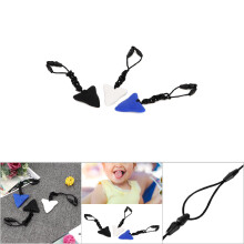 Set aus 3 Silikon-Hai-Anhänger-Choker-Halskette-Autismus-Spielzeug-Schwarz-Weiß-Blau