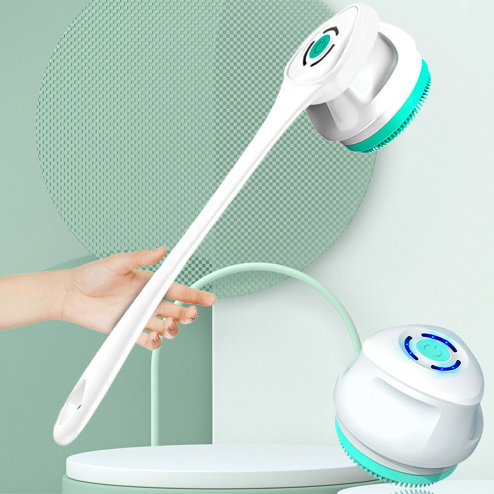 Electric Body Brush 1800mAh Waterproof Shower Scrubber 5 Heads White