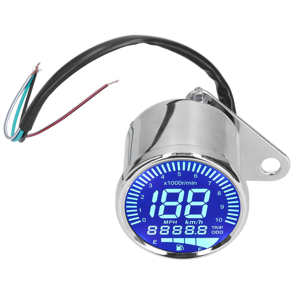 Lcd Digital Speedometer 0-160 Km/H For Motorcycle 12V Dc Retro Chrome 9371359046072