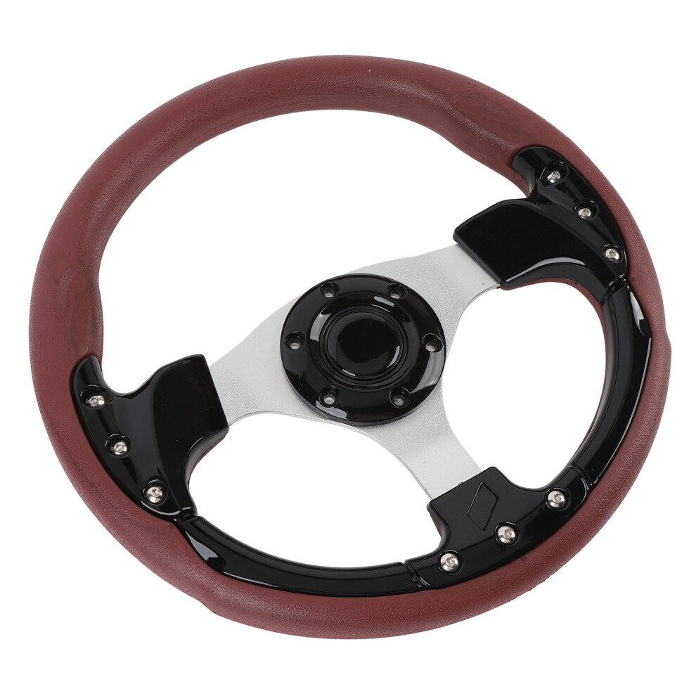 13In Universal Racing Steering Wheel Pu Leather Sport Style With 6 Hole Hub Black 6911359047964