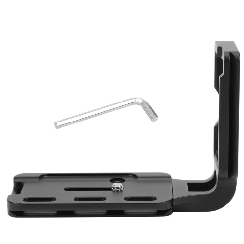 L-Shape Aluminum Vertical Camera Plate for Nikon D800/D810, Black 1
