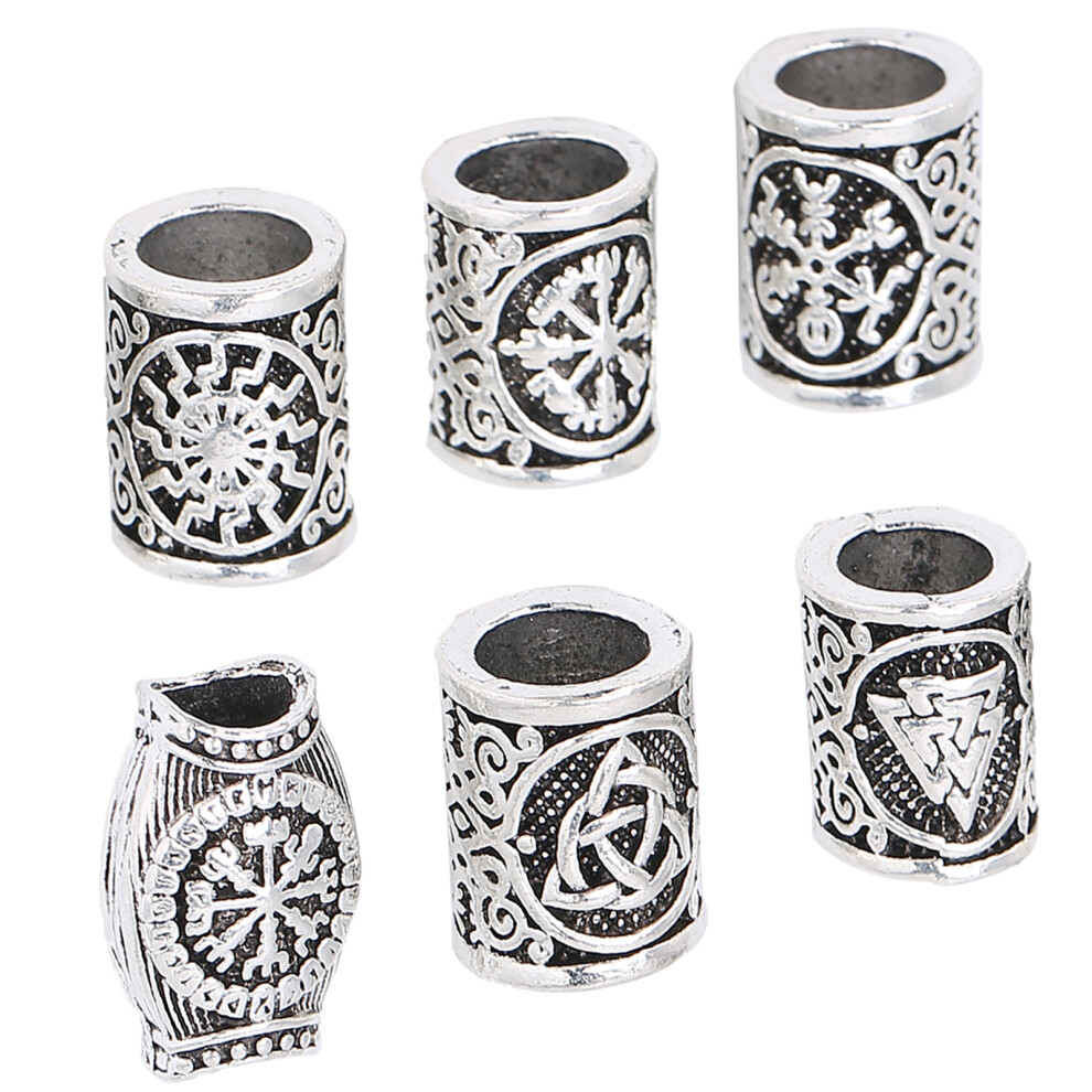 6pcs Alloy Beard Dreadlocks Beads Jewelry Bracelets Accessories