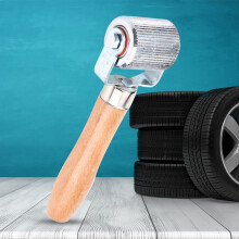 Werkzeug zur Reparatur von Autosreifen mit Holzgriff, großem Patch-Nähgerät und Kugellagerrolle