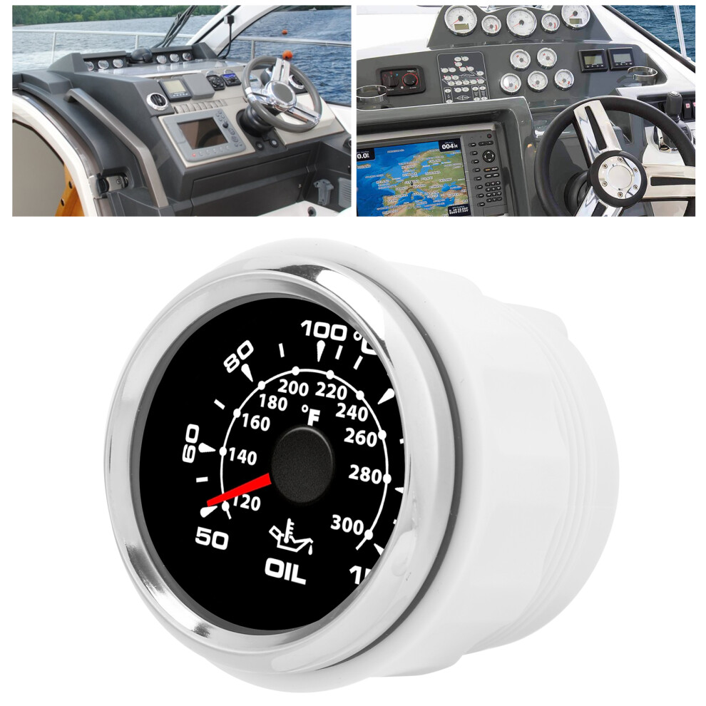 Digital Oil Temp Gauge 361Â19Ohm 50Â150 8-Color Backlight 52Mm Bezel Black/Silver 9331359064834