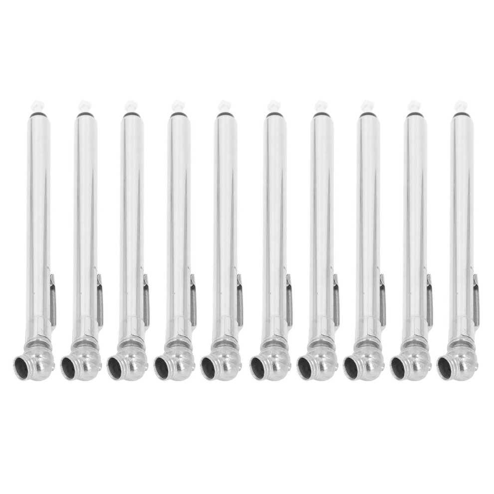 10Pcs Pencil Tire Pressure Gauge 5-45 PSI Steel Zinc Alloy Nozzle-image-OPC-PMTK9D5-NEW