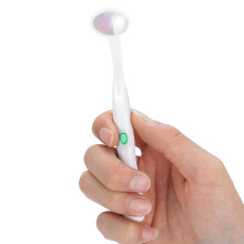 Professioneller Dentalspiegel mit LED-Licht, Grün, 15cm, Ergonomischer Griff