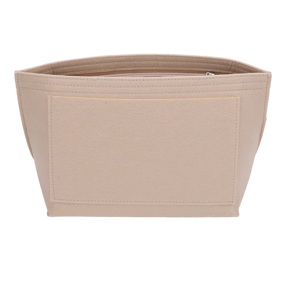 Brown Large Capacity Felt Purse Organizer Insert For Handbags, L Size,