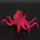 Fluorescent Silicone Octopus Aquarium Decor - Red, 4.5cm 1