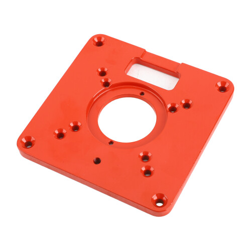 Multifunctional Aluminium Router Table Insert Plate, 120x120mm, Red